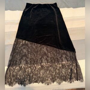 LOFT Petite Black Velvet Slip Dress